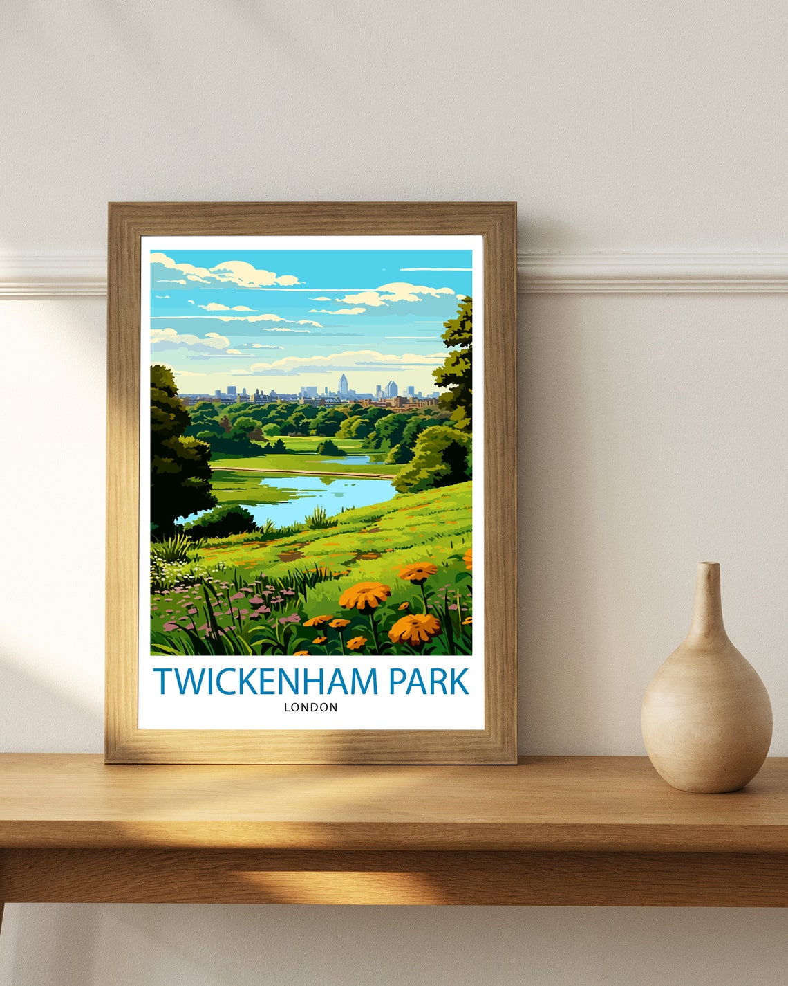 Twickenham Park London Travel Print London Wall Decor Twickenham Park Poster Uk Travel Prints London Art Print Twickenham Park Illustration - Image 3