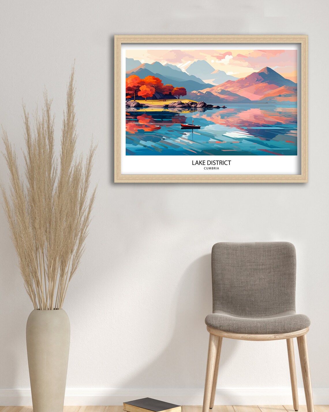 Lake District Cumbria Autumn Lake Scenic Mountains Travel Poster - Image 2