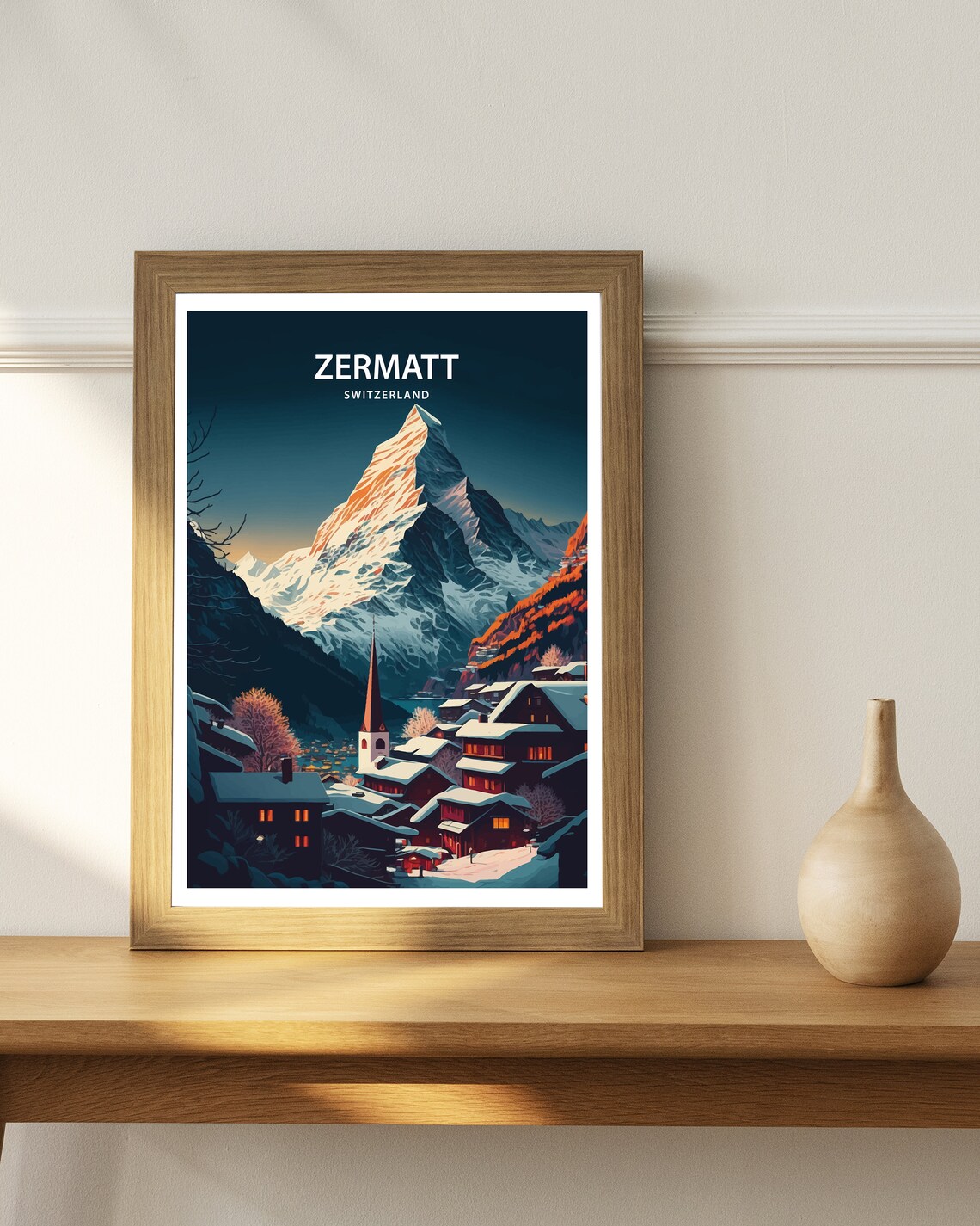 Zermatt Switzerland Travel Poster, Travel Print - Image 2