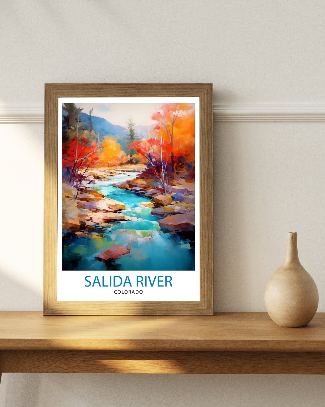 Salida River Colorado Autumn Creek Rocky Mountain Art Poster - Image 2