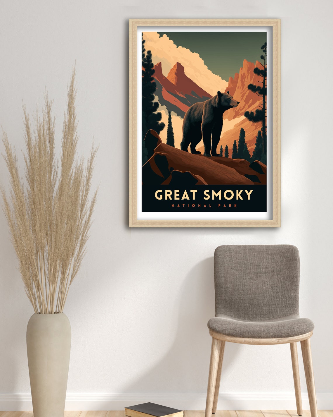 Great Smoky National Park Bear Mountains Wildlife Vintage Poster - Image 3