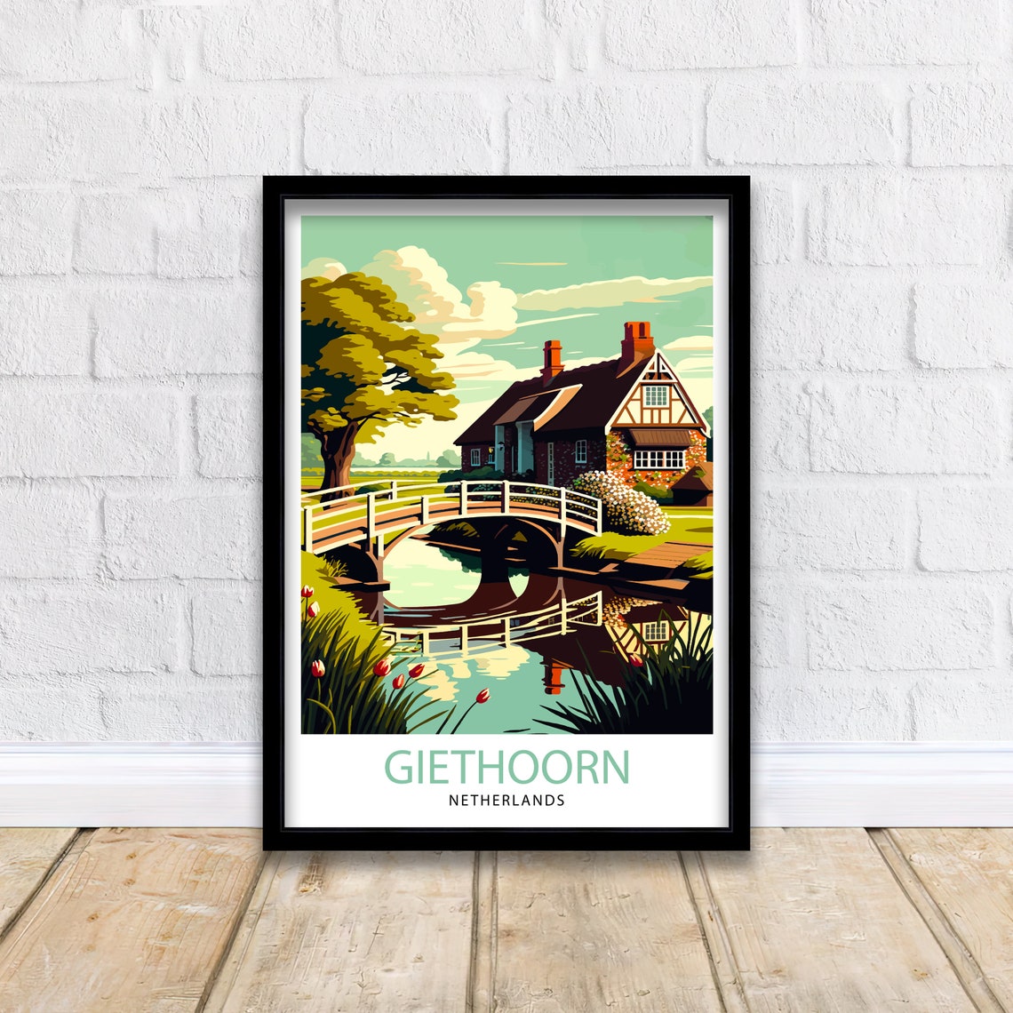 Giethoorn Netherlands Travel Print Giethoorn Wall Decor Giethoorn Poster Netherlands Travel Prints Giethoorn Art Print Giethoorn - Image 3
