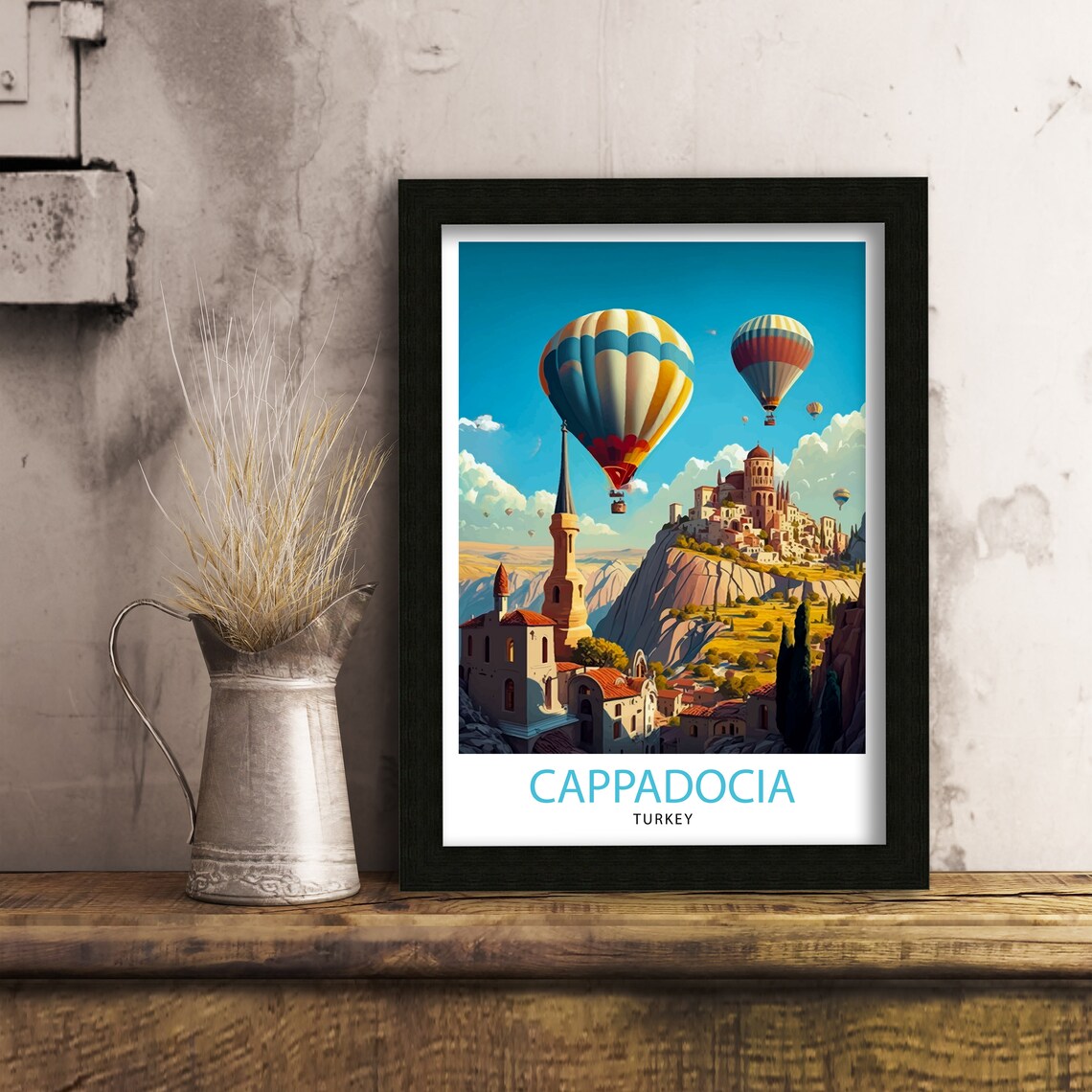 Cappadocia Turkey Hot Air Balloons Rock Valley Travel Poster - Image 2