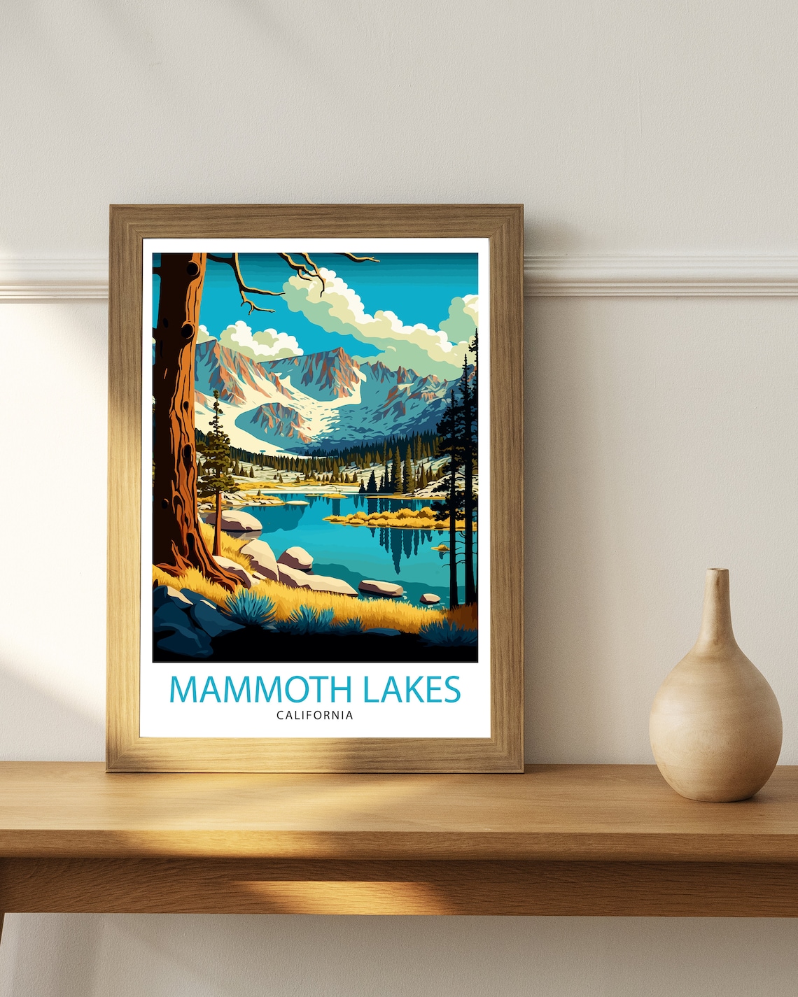 Mammoth Lakes California Alpine Lake Snowy Peaks View Poster - Image 2