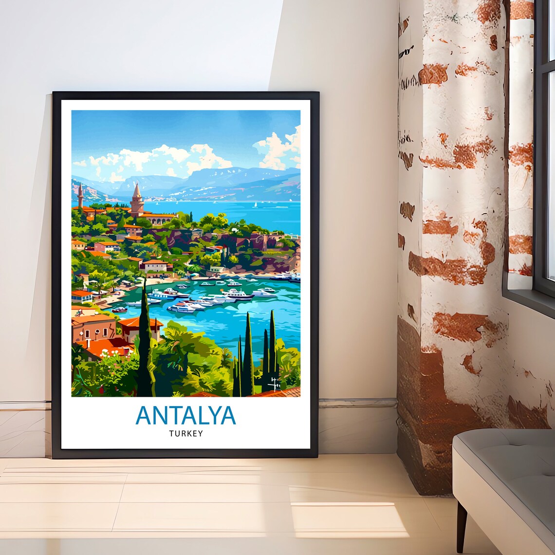 Antalya Turkey Travel Poster, Turkish Place Print - Image 3