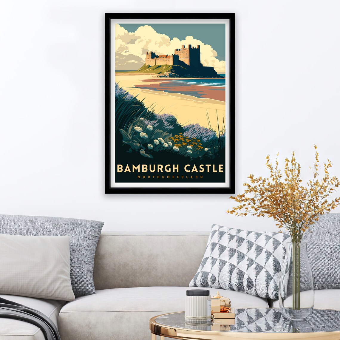 Bamburgh Castle Northumberland Travel Poster - Image 2