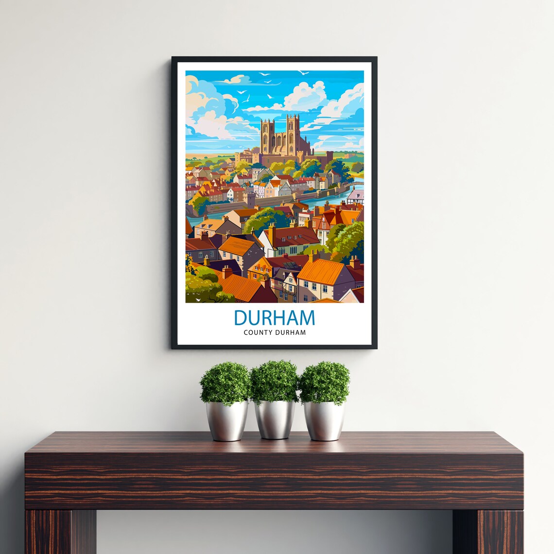 Durham County Durham Cathedral Historic Old Town Travel Poster - Image 3