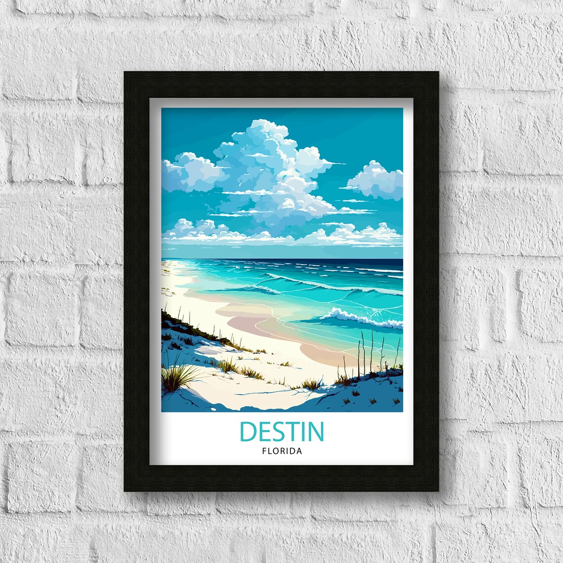 Destin Beach Florida Travel Poster, Coastal Decor - Image 3