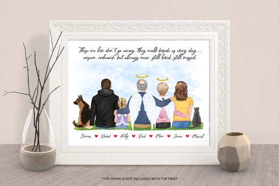 Those We Love Don't Go Away Family Memorial Angels Portrait Poster