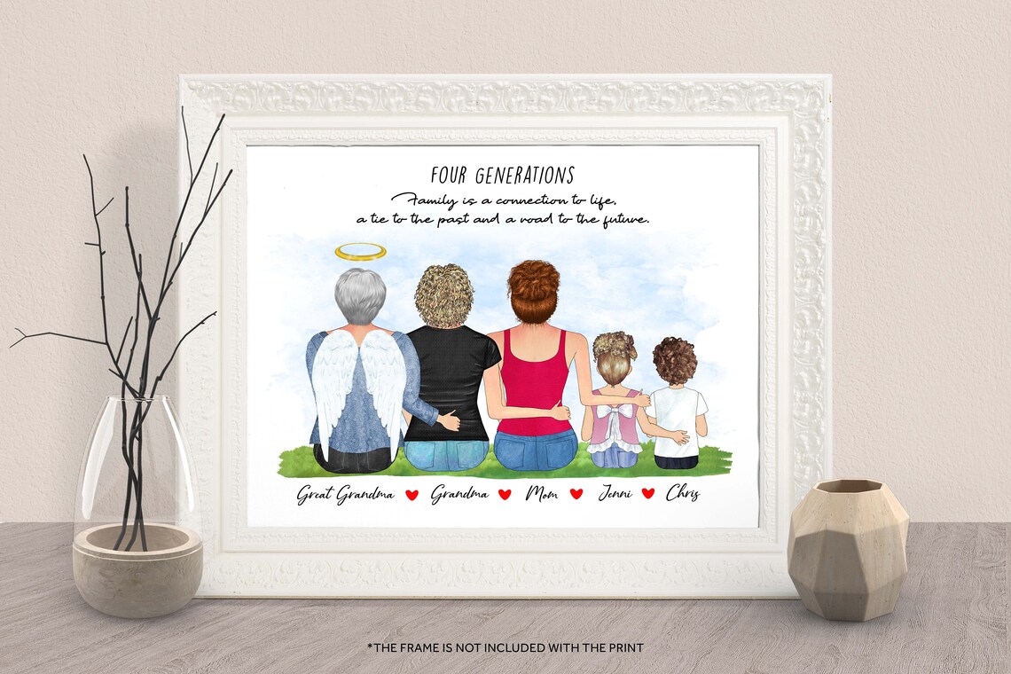 Four Generations Family Is a Connection to Life Memorial Poster