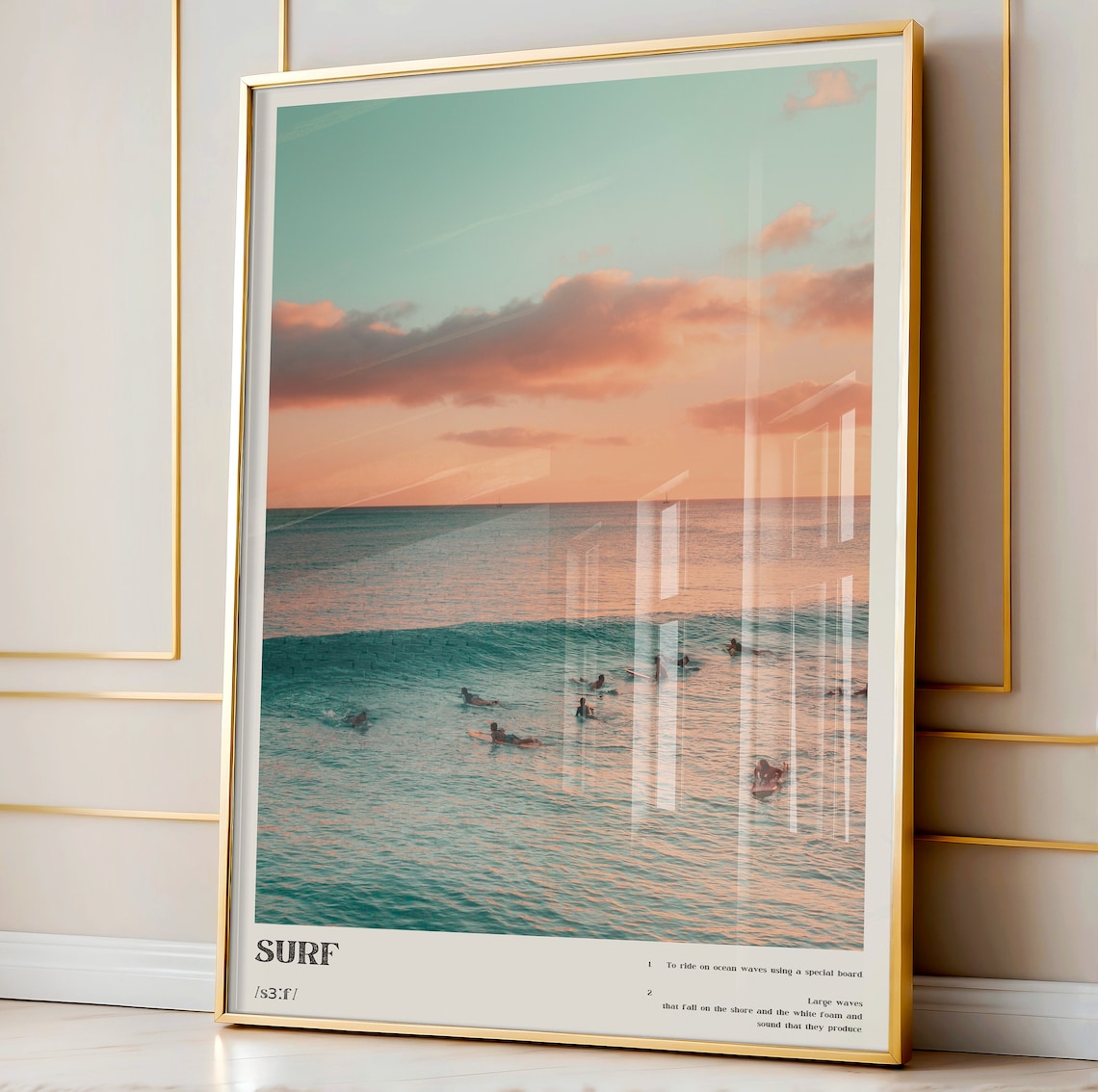 Blue Coastal Surf Up Photography Poster, Ocean Art