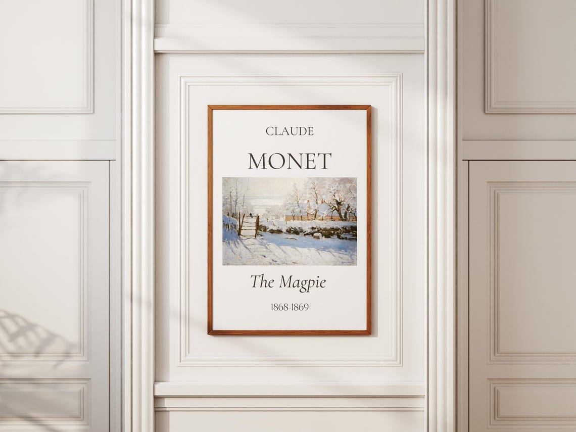 Claude Monet Art Print The Magpie Monet Exhibition Poster Monet Painting Vintage Home Poster Snow Landscape Art Impressionist Art - Image 7