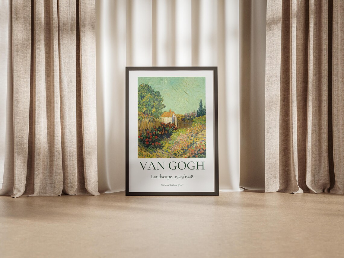 Van Gogh Landscape Cottage Garden Red Dahlias 1925 Exhibition Poster - Image 2