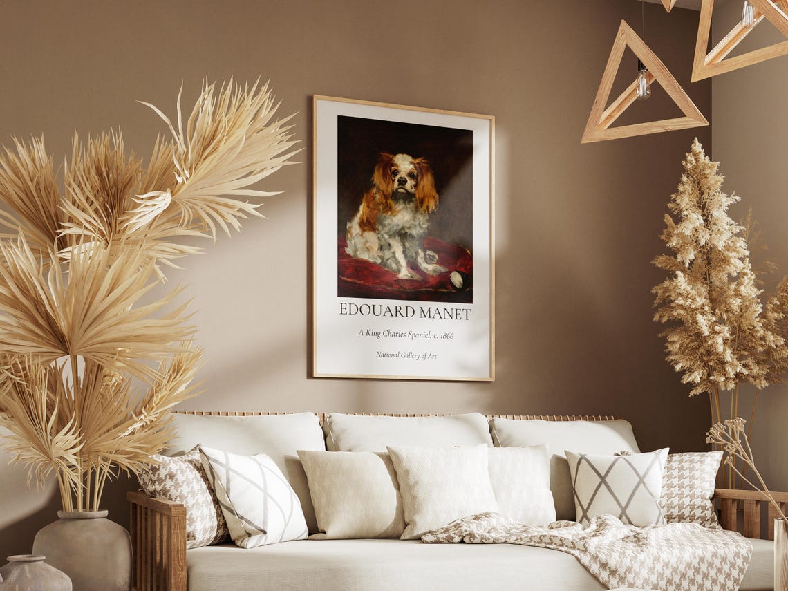 Manet A King Charles Spaniel 1866 Vintage Dog Portrait Art Poster - Image 3