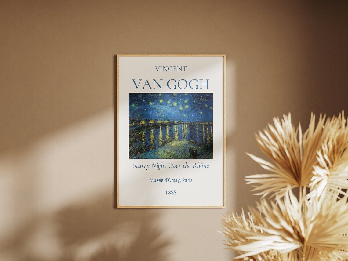 Van Gogh Starry Night Over the Rhone Reflections 1888 Exhibition Art Poster - Image 5