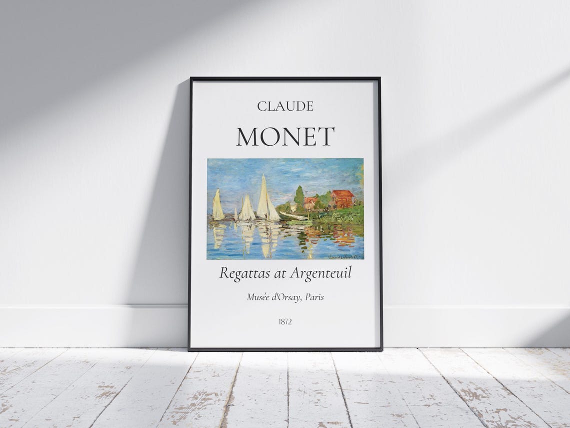 Claude Monet Art Print Regattas At Argenteuil Monet Exhibition Poster Monet Painting Vintage Home Poster Impressionist Art - Image 4