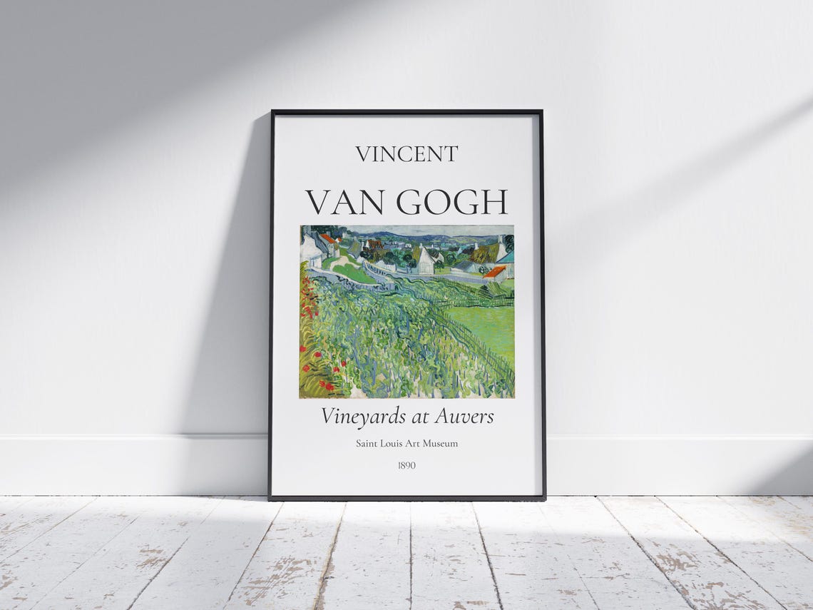Vincent Van Gogh Vineyards At Auvers 1890 Village Exhibition Wall Art - Image 7