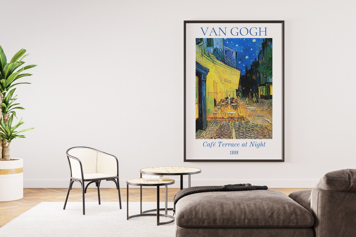 Van Gogh Cafe Terrace at Night Arles Glowing Cafe Starry Sky Art Poster - Image 2