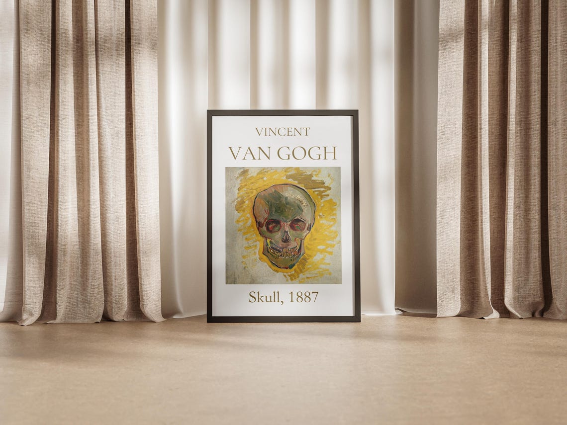 Van Gogh Art Print Skull 1887 Van Gogh Exhibition Poster Van Gogh Painting Skeleton Poster Museum Poster - Image 4