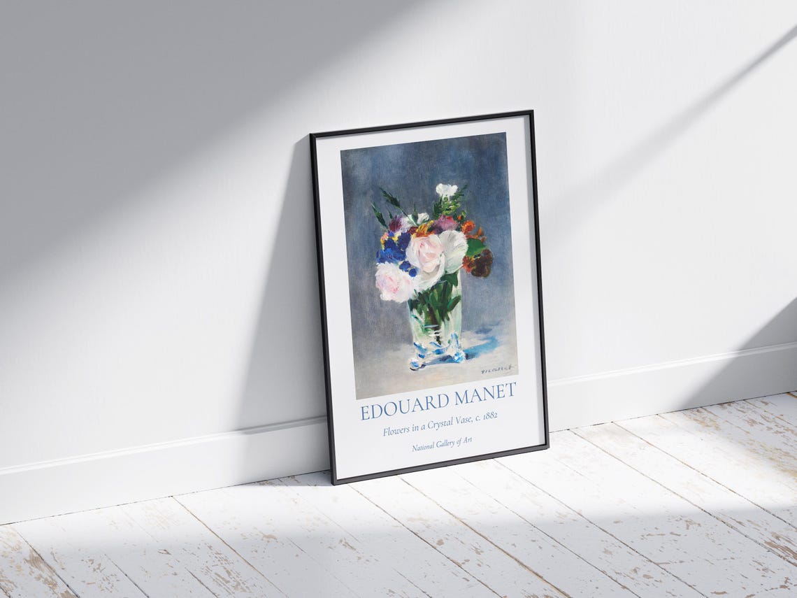 Manet Flowers in a Crystal Vase 1882 Bouquet Still Life Art Poster - Image 7