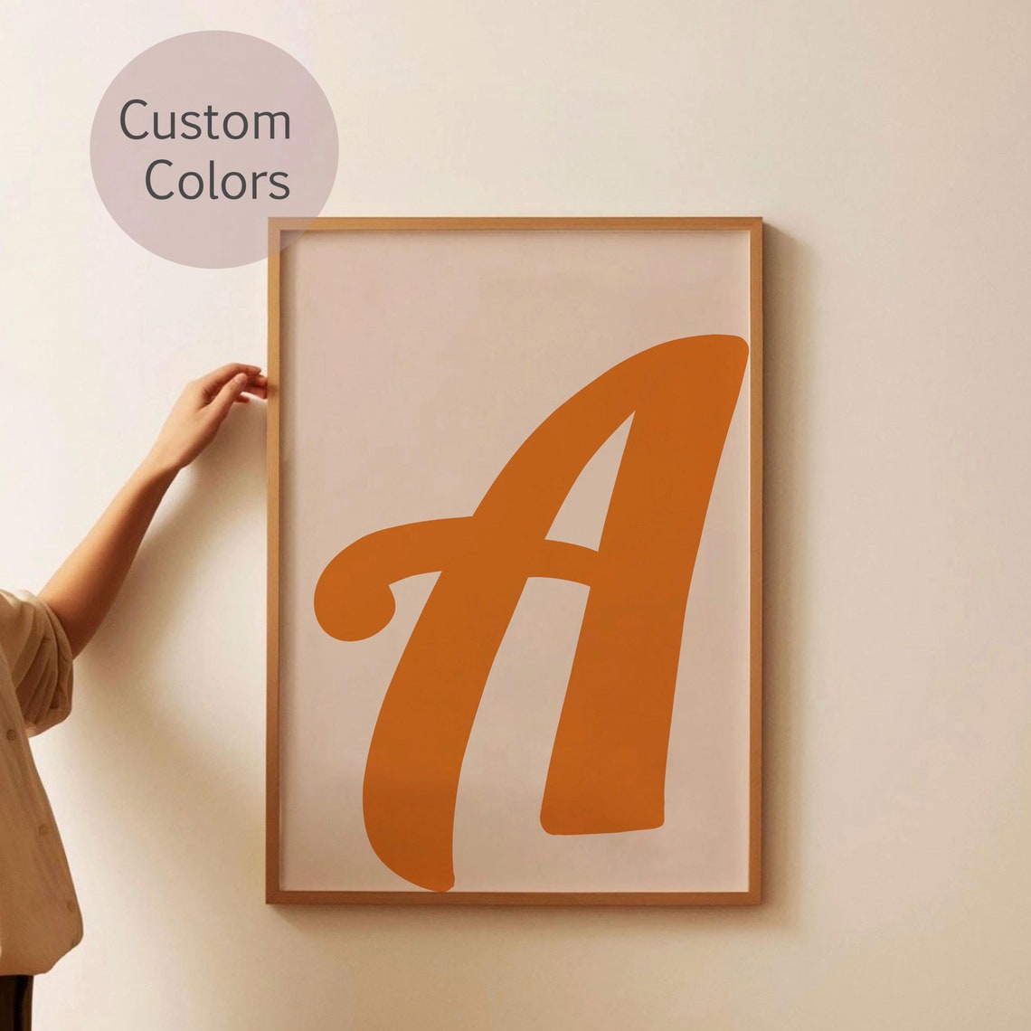 Giant Pink Letter A Personalized Initial Girly Bedroom Poster - Image 3