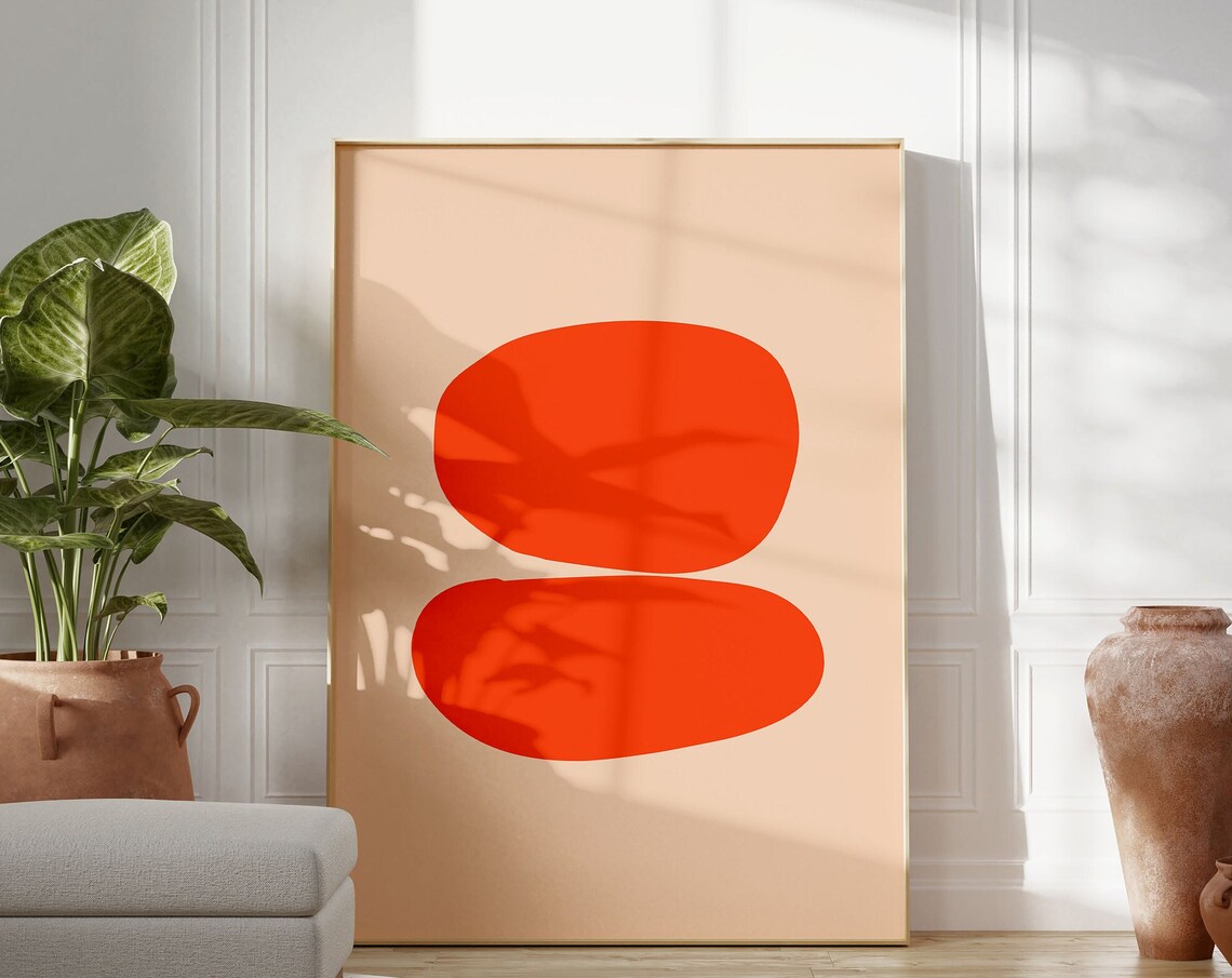 Orange Abstract Modern Oversize Poster Print