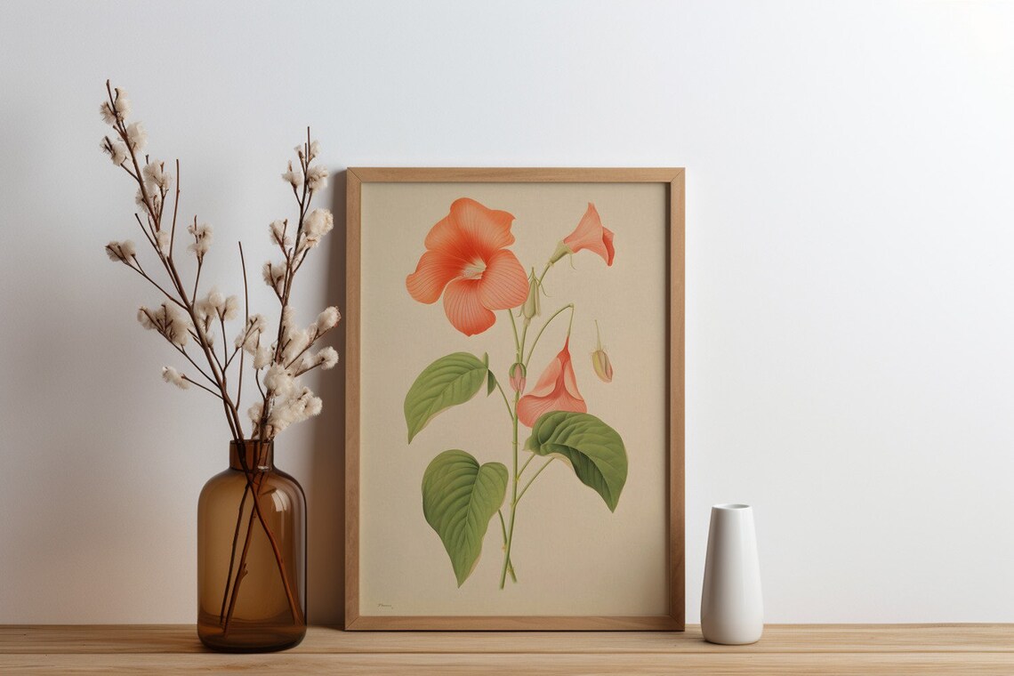 Floral Study, The Grace Of Trumpet Vines Art Print - Image 4