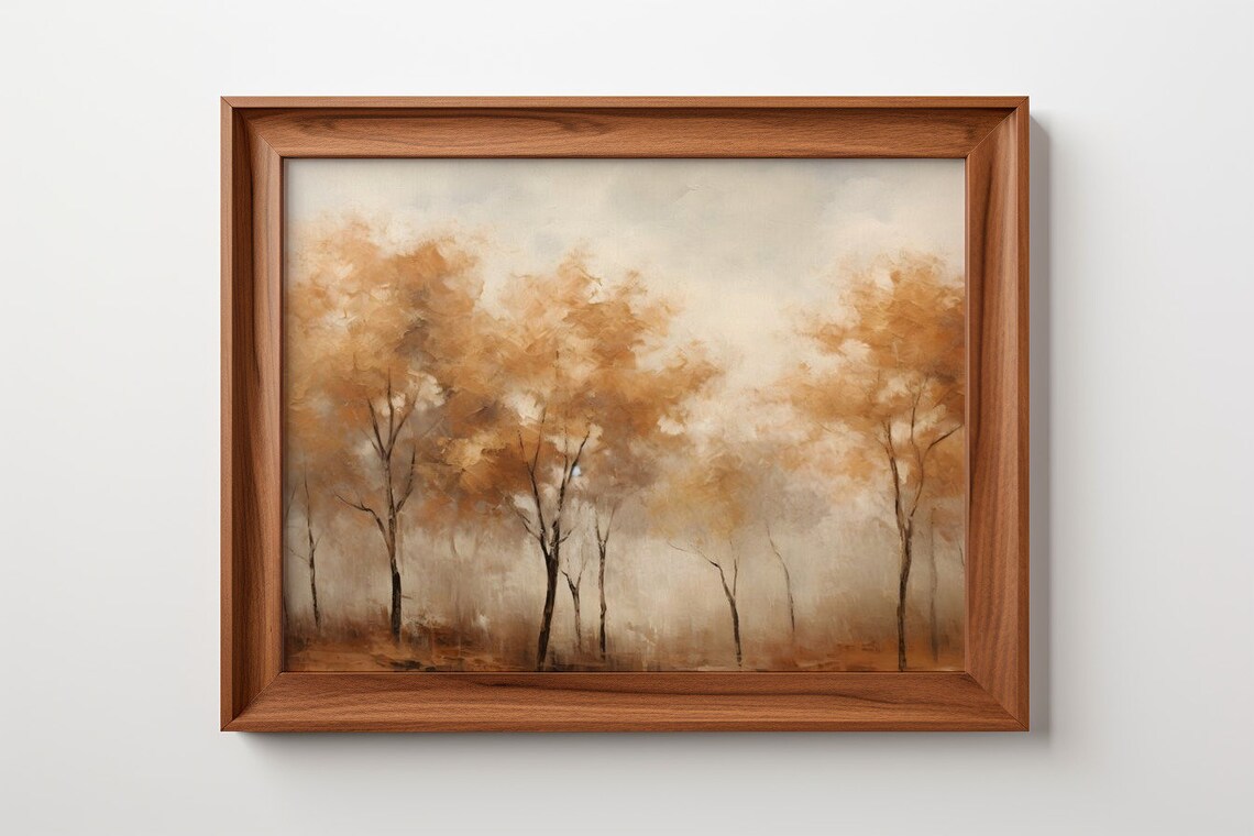 Misty Autumn Morning Antique Print
