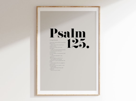 Psalm 125 Full Chapter Bold Typography Bible Verse Poster Home Decor