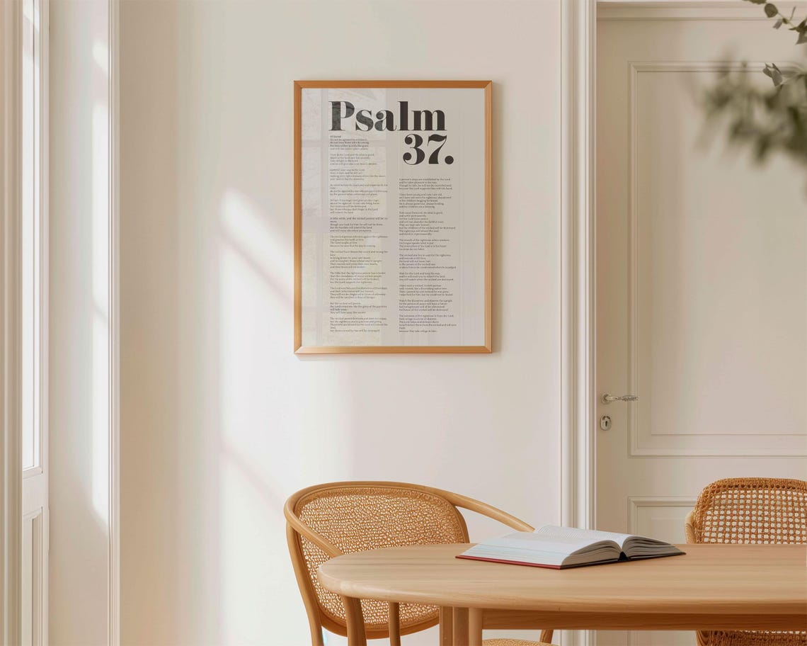 Psalm 37 Full Chapter Oversized Serif Editorial Typography Poster - Image 4
