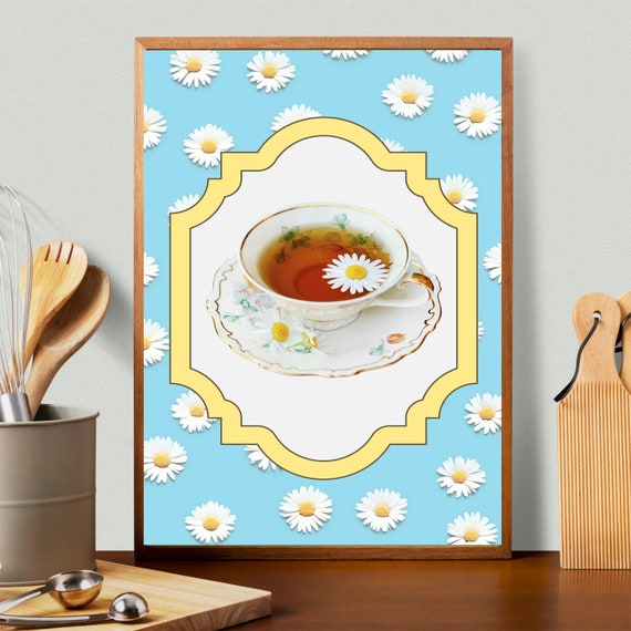 Tea Cup Print Grandmas Tea Cup Print Antique Tea Cup Wall Art Trendy Apartment Decor Cottagecore Decor
