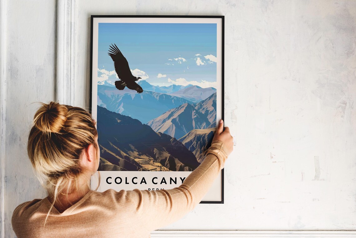 Colca Canyon Peru Soaring Condor Andes Valleys Travel Poster - Image 2