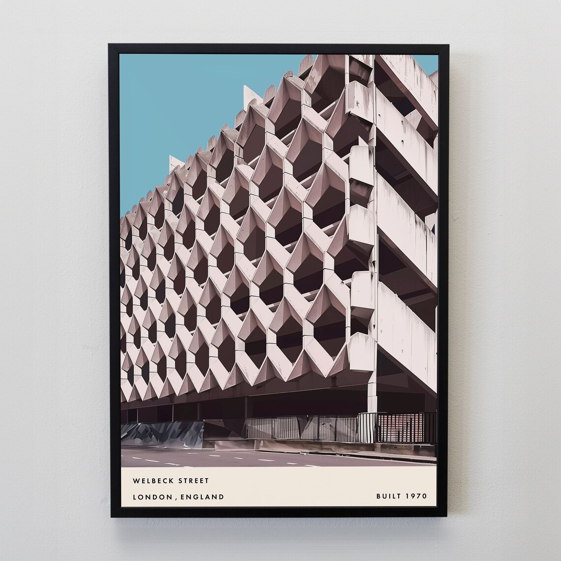 Welbeck Street London Brutalist Diamond Facade 1970 Art Print