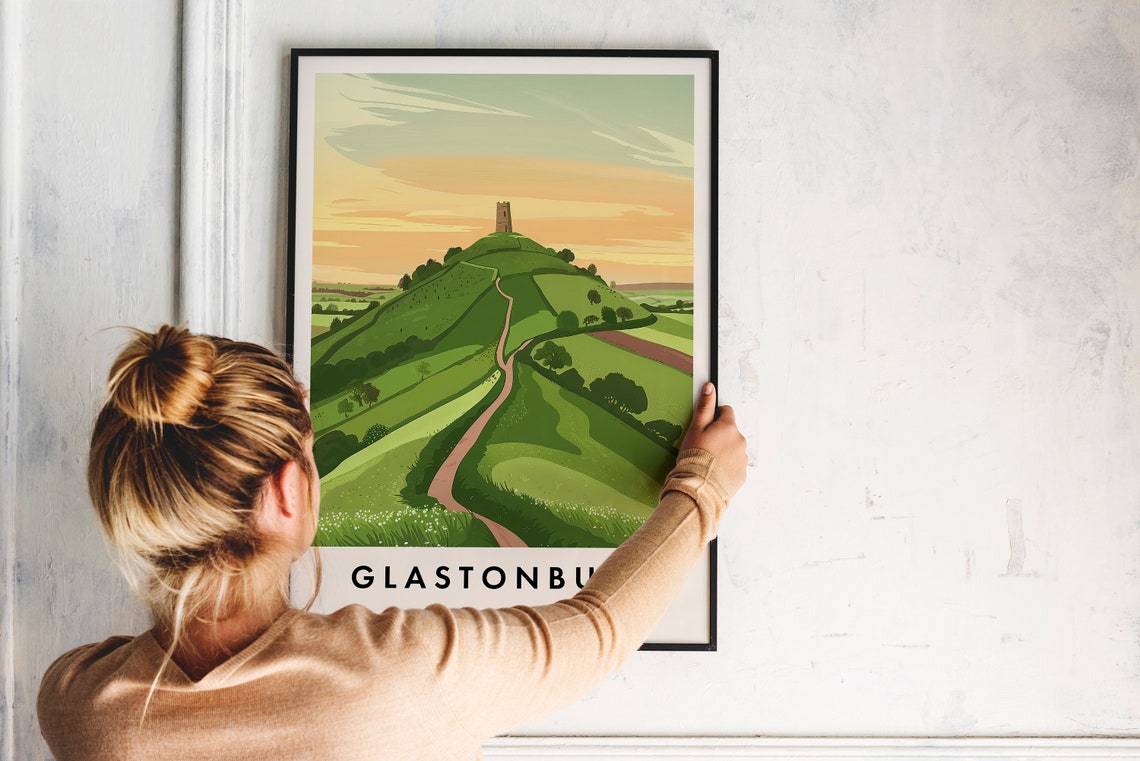 Glastonbury Travel Print Wall Art Glastonbury Glastonbury Print Glastonbury Travel Poster Glastonbury Gift Art Glastonbury Travel Art - Image 2