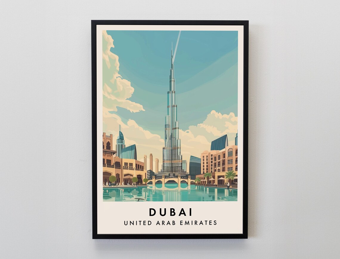 Dubai Travel Poster, Place-Inspired Wall Art