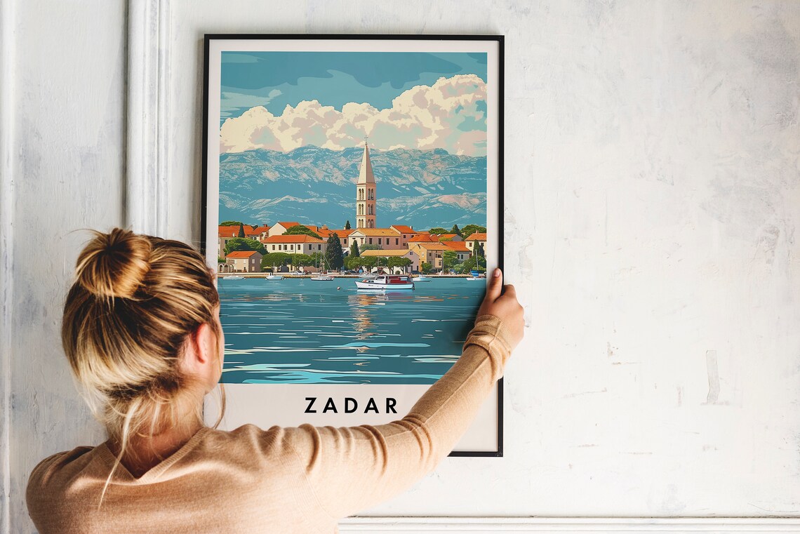 Zadar Croatia Harbor Bell Tower Coastal Adriatic Travel Poster - Image 2
