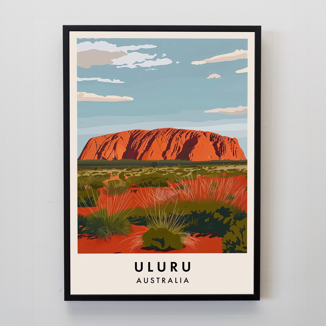 Uluru Travel Poster, Australia Travel Print