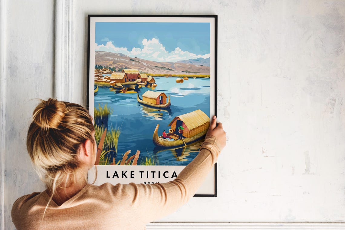 Lake Titicana Travel Print Wall Art Lake Titicana Peru Gift Peru Poster South America Travel Print Travel Lovers Gift Wall Art - Image 2