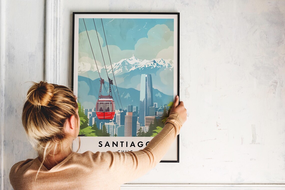 Santiago Travel Poster, South America Wall Art - Image 2