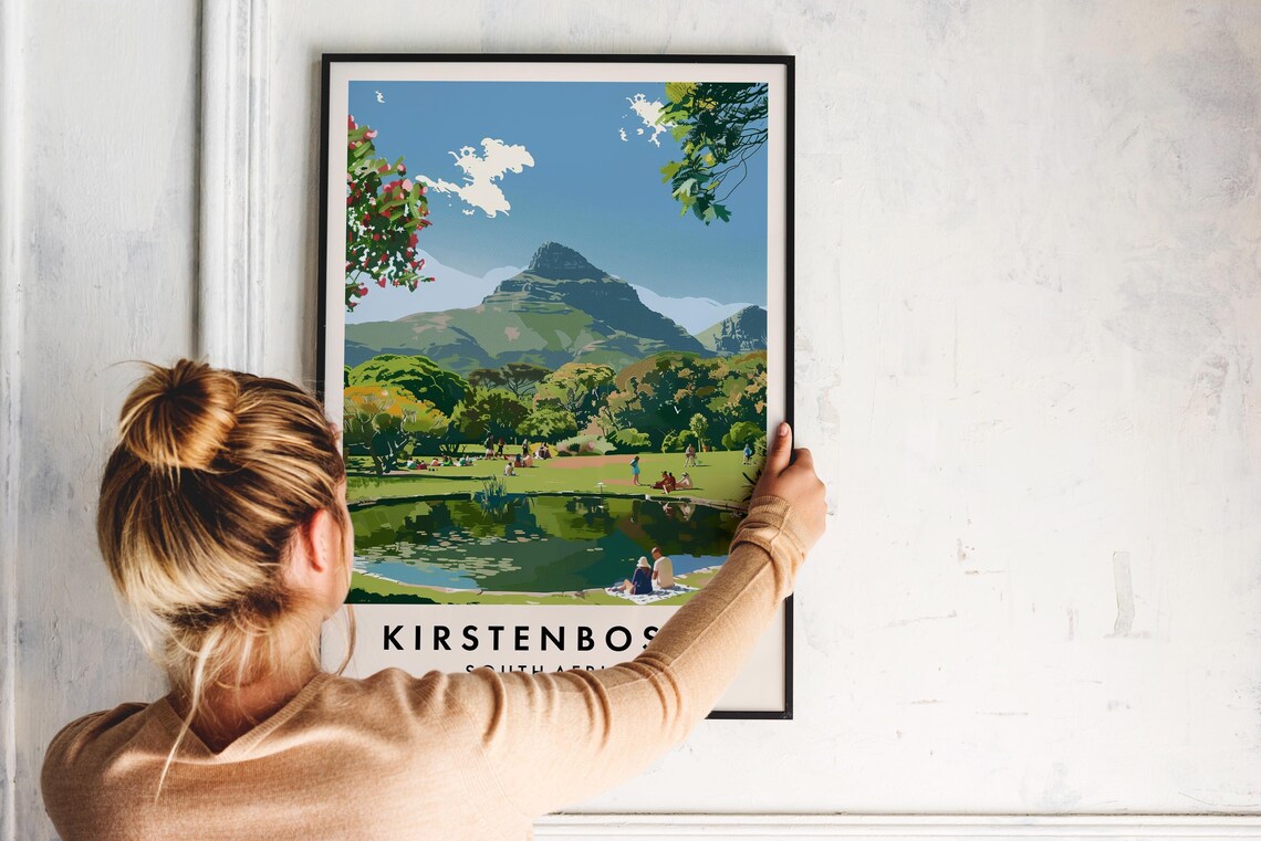 Lush Kirstenbosch Cape Town Table Mountain Garden Travel Poster - Image 2