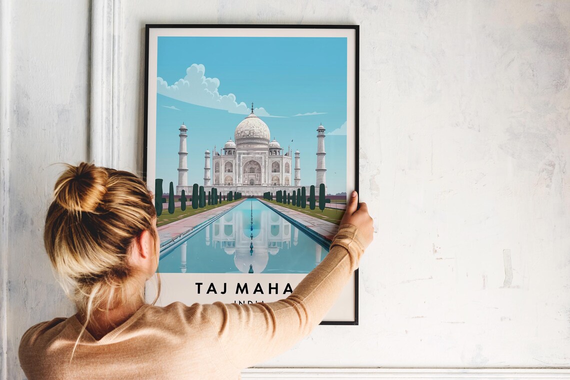 Taj Mahal Travel Print Wall Art Taj Mahal Taj Mahal Print Taj Mahal Poster India Gift Art India Travel Art India Gift - Image 2