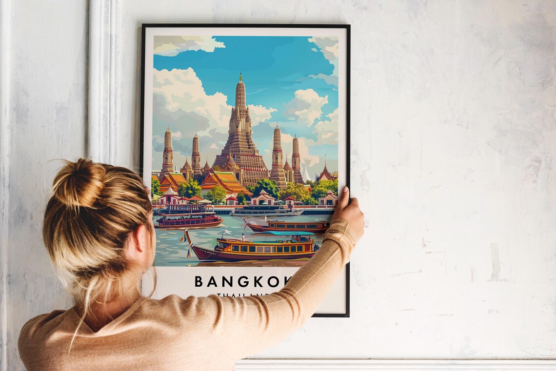 Bangkok Travel Poster, Thailand Travel Art - Image 2