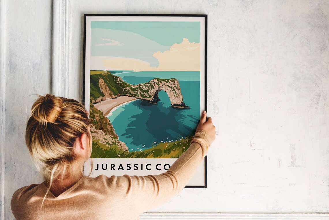 Jurassic Coast England Durdle Door Arch Coastal Travel Poster - Image 2