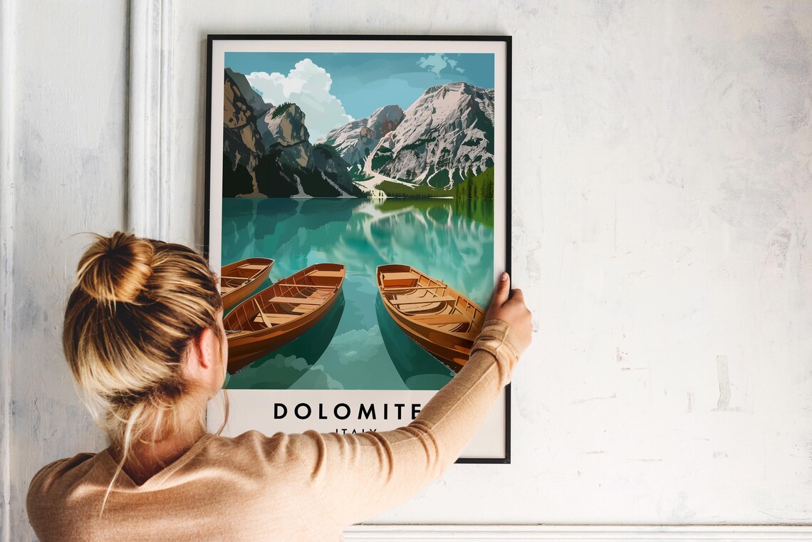 Dolomites Travel Poster, Italy Wall Art Print - Image 2