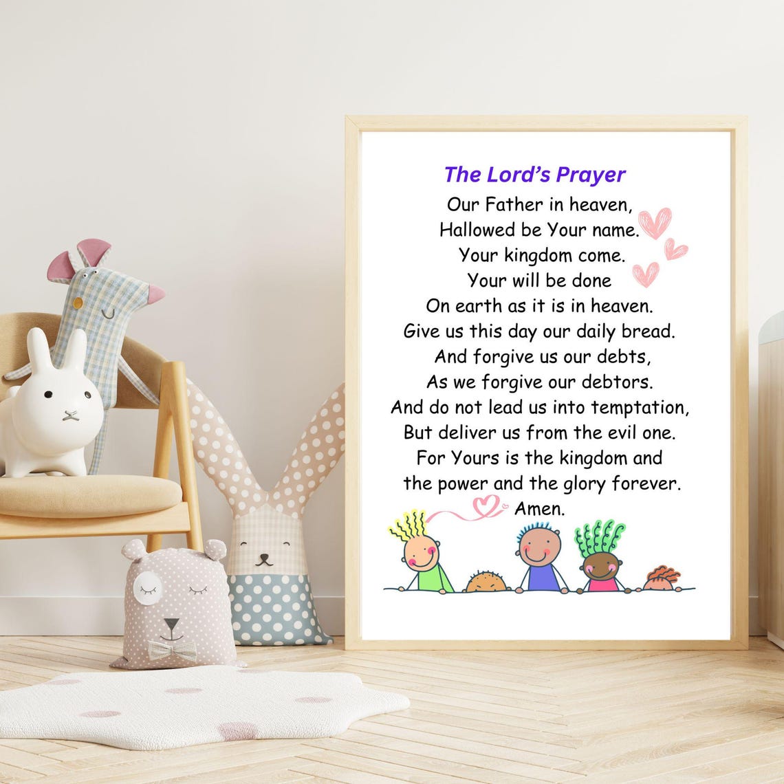 The Lords Prayer Matthew 69 Kids Wall Artbible Verse Wall Art - Image 3