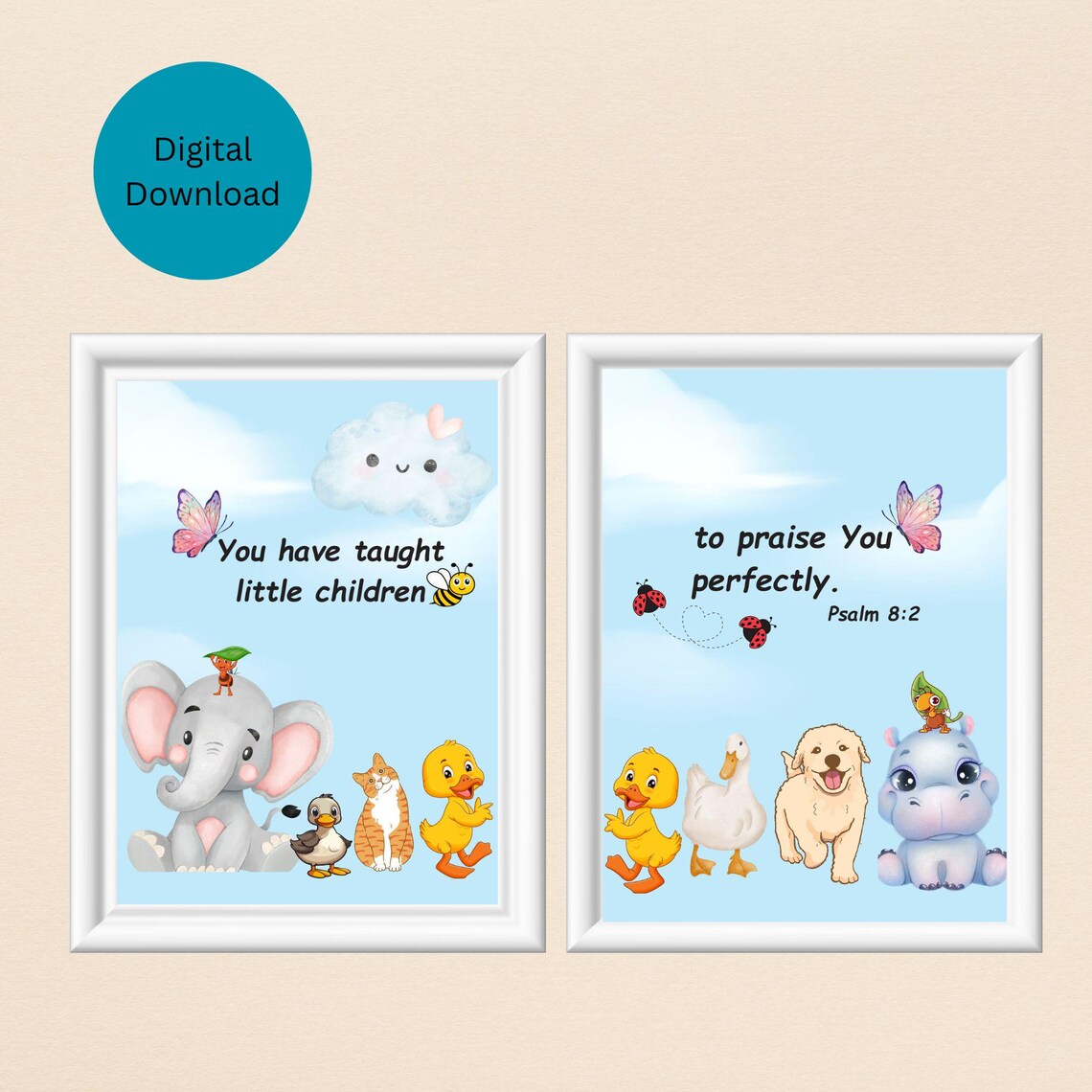 You Have Taught Little Children To Praise You Psalm 8:2 Kids Nursery Poster - Image 4