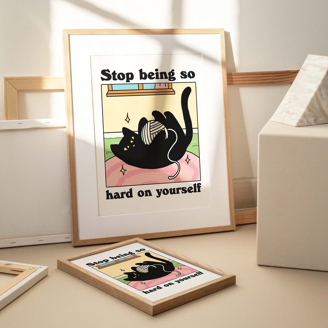 Colorful Cat Quote Poster, Retro Bistro Decor - Image 3