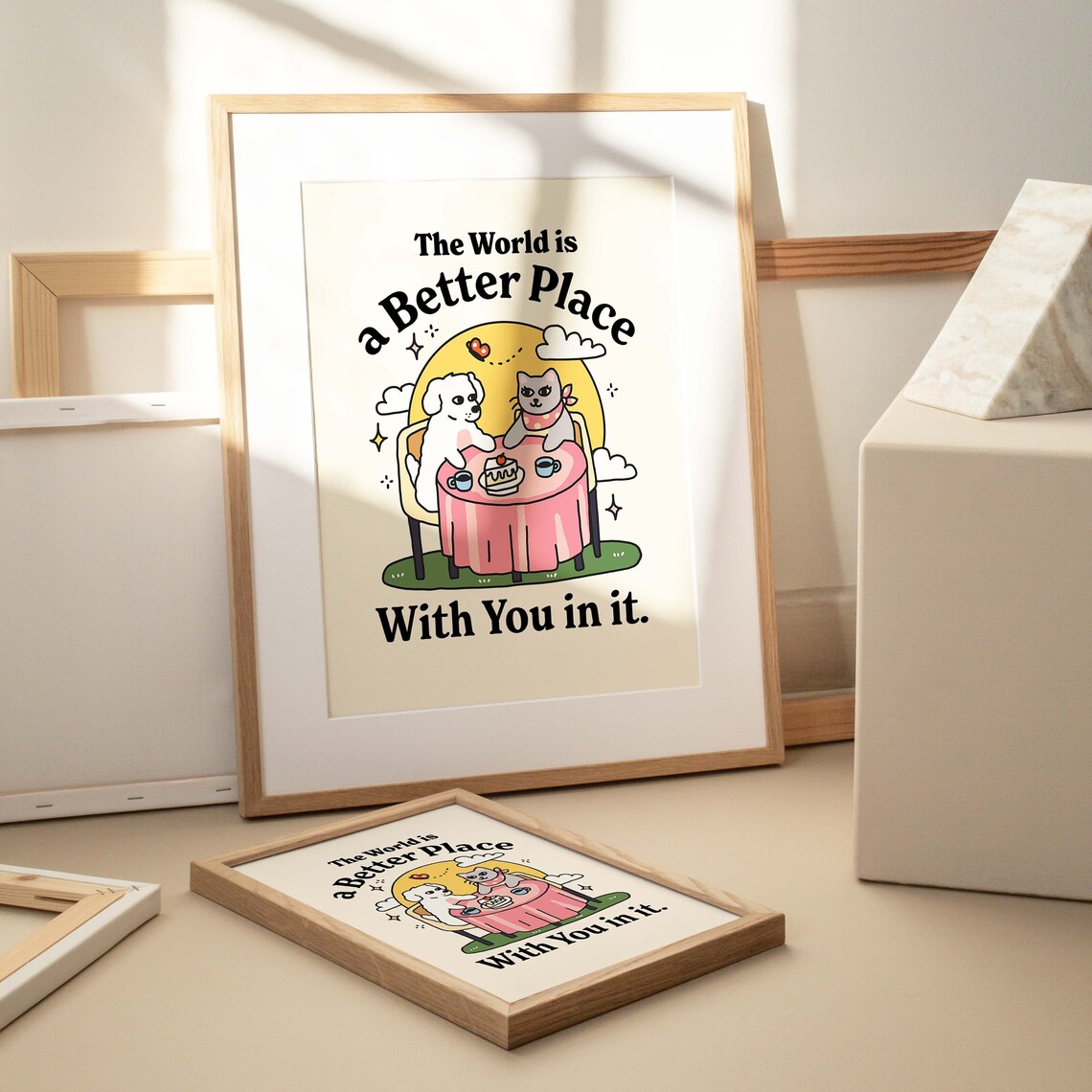 Dog And Cat Cute Quote Poster, Quirky Wall Print - Image 2