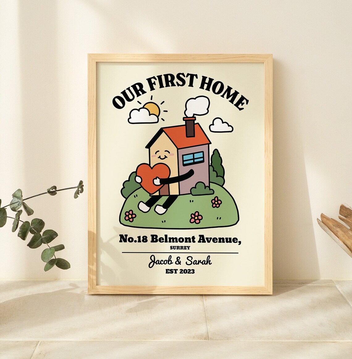 Custom Home Sweet Home Print, Housewarming Gift