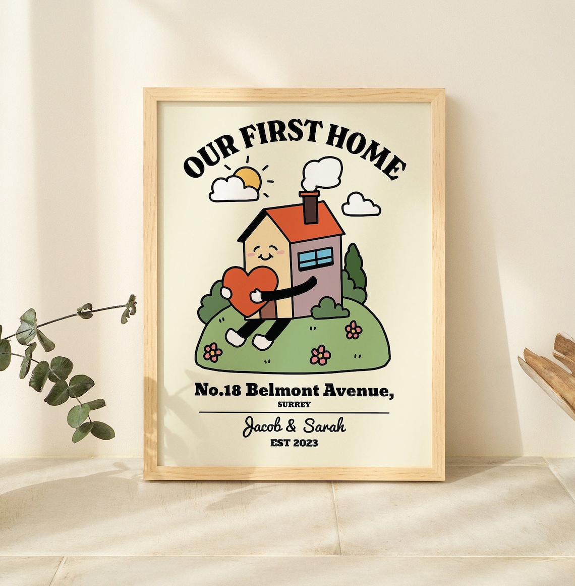 Custom Our First Home Home Sweet Home Art Print - Image 3
